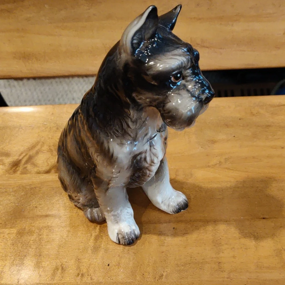 Stafford Japan vintage 8in porcelain Schnauzer dog figurine - Picture 2 of 6